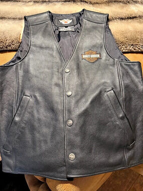 Harley-Davidson Leather Motorcycle Vest Large Like New